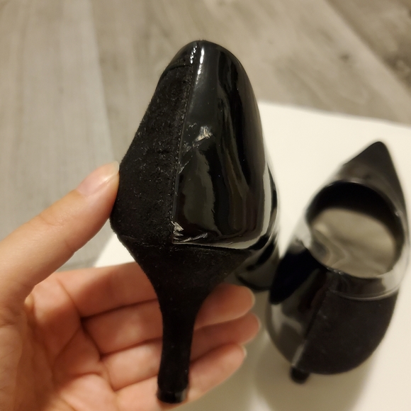 Black suede heels sz 7 - Picture 6 of 6